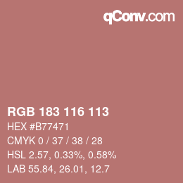 颜色代码: RGB 183 116 113 | qconv.com