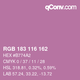 Color code: RGB 183 116 162 | qconv.com