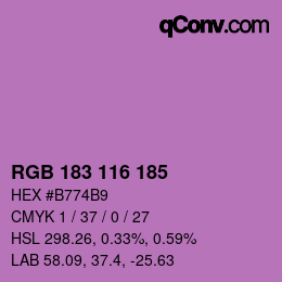 Farbcode: RGB 183 116 185 | qconv.com