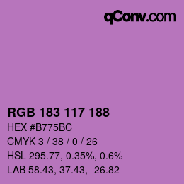 Color code: RGB 183 117 188 | qconv.com