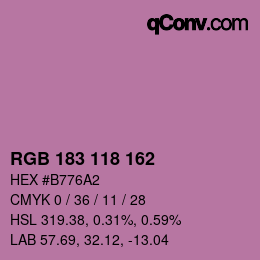 颜色代码: RGB 183 118 162 | qconv.com