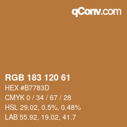 カラーコード: RGB 183 120 61 | qconv.com