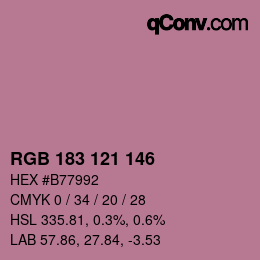 カラーコード: RGB 183 121 146 | qconv.com
