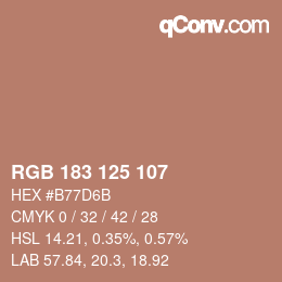 Código de color: RGB 183 125 107 | qconv.com