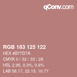 Color code: RGB 183 125 122 | qconv.com