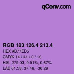 カラーコード: RGB 183 126.4 213.4 | qconv.com