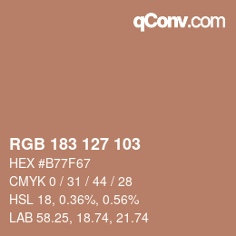 Color code: RGB 183 127 103 | qconv.com