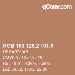 カラーコード: RGB 183 128.2 101.6 | qconv.com