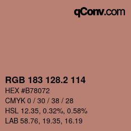カラーコード: RGB 183 128.2 114 | qconv.com