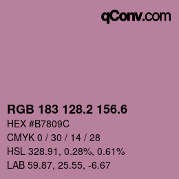 カラーコード: RGB 183 128.2 156.6 | qconv.com