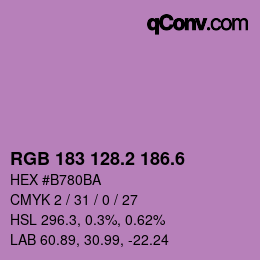 カラーコード: RGB 183 128.2 186.6 | qconv.com