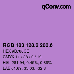 カラーコード: RGB 183 128.2 206.6 | qconv.com