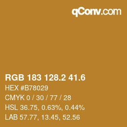 カラーコード: RGB 183 128.2 41.6 | qconv.com