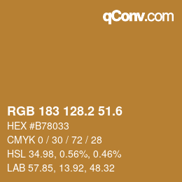 カラーコード: RGB 183 128.2 51.6 | qconv.com