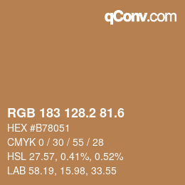 カラーコード: RGB 183 128.2 81.6 | qconv.com