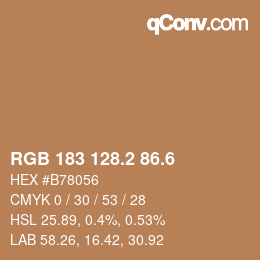 カラーコード: RGB 183 128.2 86.6 | qconv.com