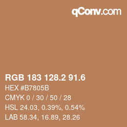 カラーコード: RGB 183 128.2 91.6 | qconv.com
