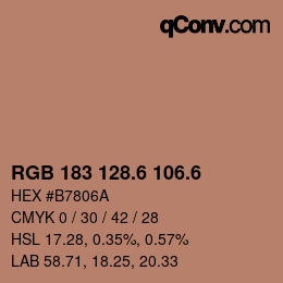 カラーコード: RGB 183 128.6 106.6 | qconv.com