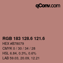 カラーコード: RGB 183 128.6 121.6 | qconv.com
