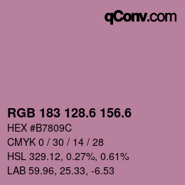 カラーコード: RGB 183 128.6 156.6 | qconv.com