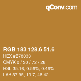 カラーコード: RGB 183 128.6 51.6 | qconv.com