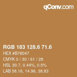 カラーコード: RGB 183 128.6 71.6 | qconv.com