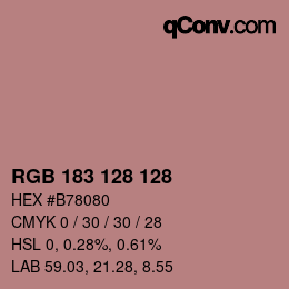 カラーコード: RGB 183 128 128 | qconv.com