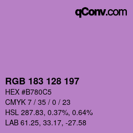 Color code: RGB 183 128 197 | qconv.com