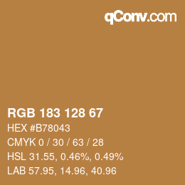 Código de color: RGB 183 128 67 | qconv.com