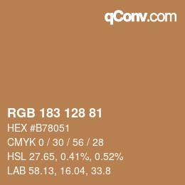 Color code: RGB 183 128 81 | qconv.com