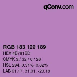 カラーコード: RGB 183 129 189 | qconv.com