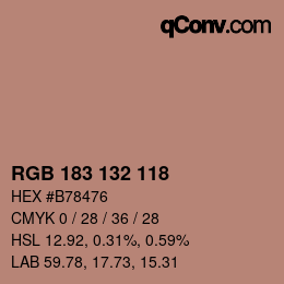 カラーコード: RGB 183 132 118 | qconv.com