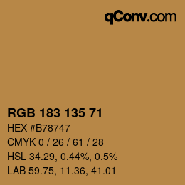 カラーコード: RGB 183 135 71 | qconv.com