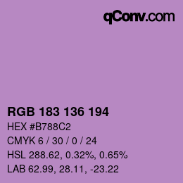 Color code: RGB 183 136 194 | qconv.com