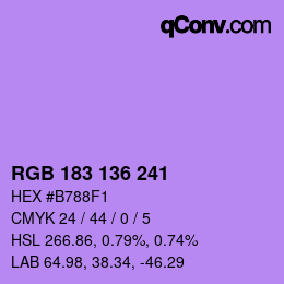 Color code: RGB 183 136 241 | qconv.com