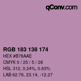 Código de color: RGB 183 138 174 | qconv.com