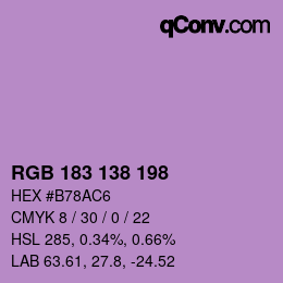 Farbcode: RGB 183 138 198 | qconv.com