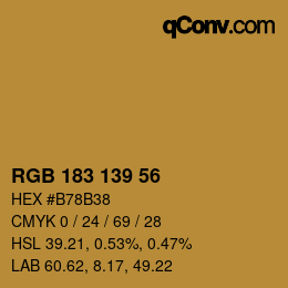 Color code: RGB 183 139 56 | qconv.com