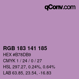 Color code: RGB 183 141 185 | qconv.com