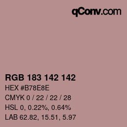 Color code: RGB 183 142 142 | qconv.com