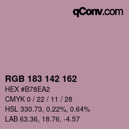 カラーコード: RGB 183 142 162 | qconv.com