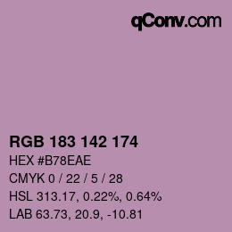 Color code: RGB 183 142 174 | qconv.com