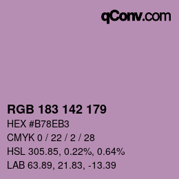 Color code: RGB 183 142 179 | qconv.com