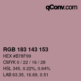 Color code: RGB 183 143 153 | qconv.com