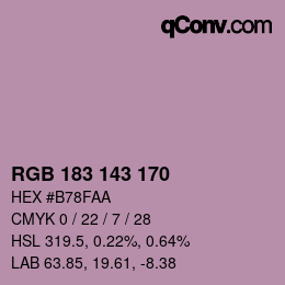 カラーコード: RGB 183 143 170 | qconv.com