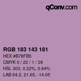 颜色代码: RGB 183 143 181 | qconv.com