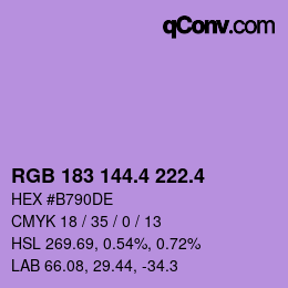 カラーコード: RGB 183 144.4 222.4 | qconv.com