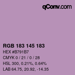 Color code: RGB 183 145 183 | qconv.com