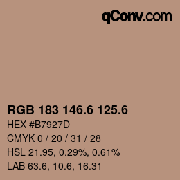 カラーコード: RGB 183 146.6 125.6 | qconv.com