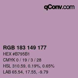 Código de color: RGB 183 149 177 | qconv.com
